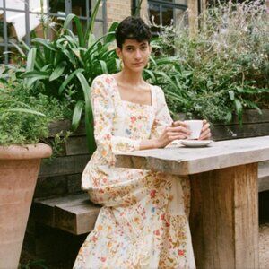 Meadows Marigold Maxi Dress Meadow Flowers Cream